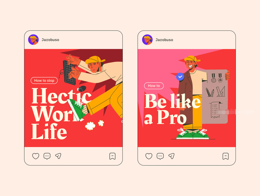 图片[4]-忙碌工作主题的矢量人物插画素材 【1153】-procreatechahua