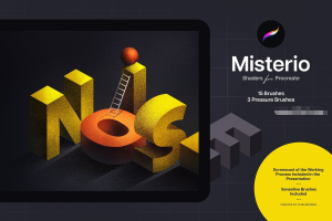 颗粒噪点纹理和压力感的Procreate笔刷【1155】-procreatechahua