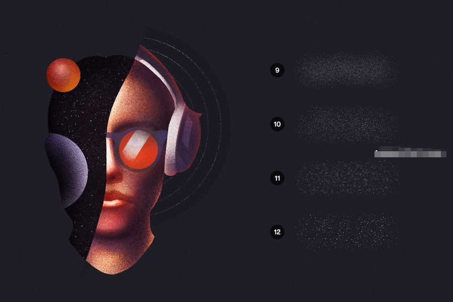 图片[4]-颗粒噪点纹理和压力感的Procreate笔刷【1155】-procreatechahua