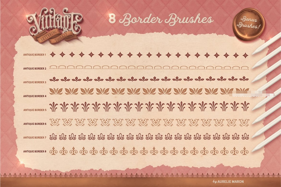 图片[3]-优雅复古艺术字创作的Procreate笔刷【1191】-procreatechahua