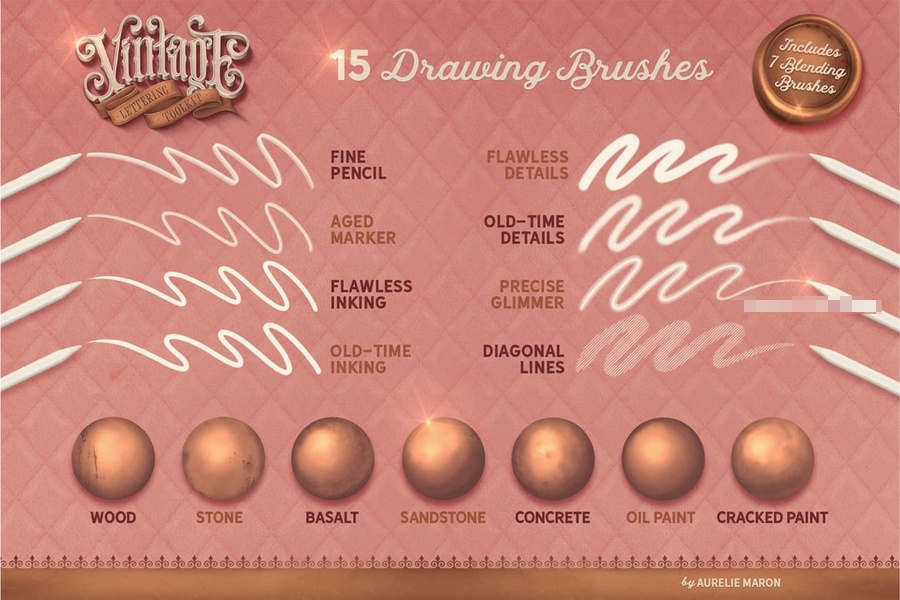 图片[5]-优雅复古艺术字创作的Procreate笔刷【1191】-procreatechahua