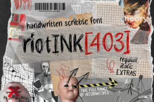 混乱潦草线条的手写涂鸦英文字体【1185】-procreatechahua