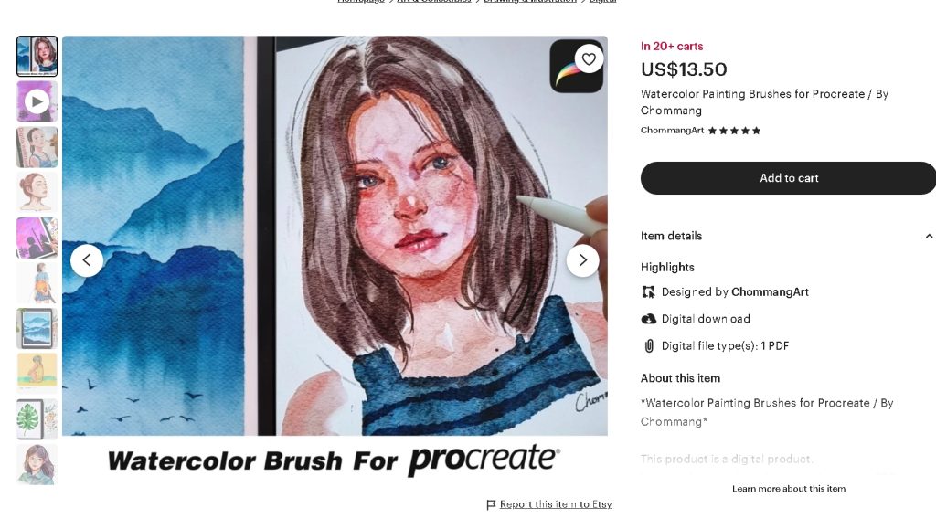 图片[2]-真实清透水彩质感纹理肌理颗粒纹理procreate笔刷 【1205】-procreatechahua