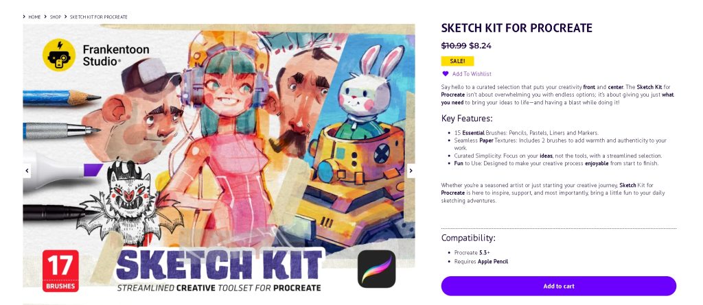 图片[2]-Frankentoon的pro速写笔刷 马克笔 铅笔 油画棒 针管笔笔刷包【1210】-procreatechahua