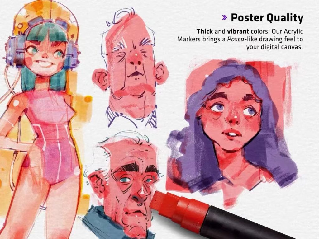 图片[8]-Frankentoon的pro速写笔刷 马克笔 铅笔 油画棒 针管笔笔刷包【1210】-procreatechahua